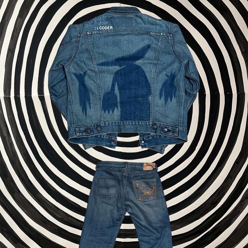 Levi x Futura Laboratories 39meg denim jacket and pant set 2005